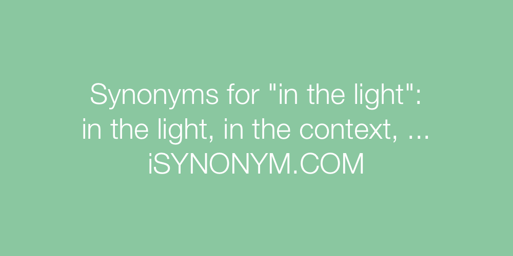 Synonyms in the light