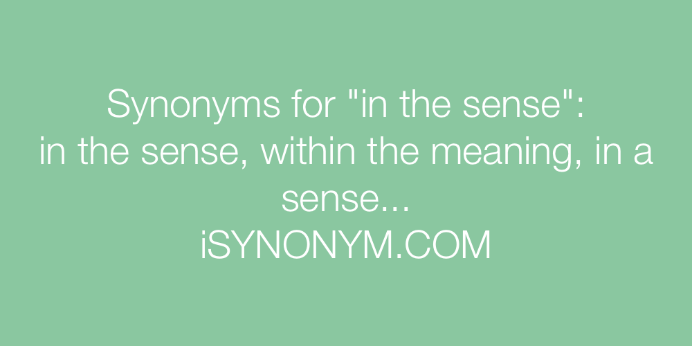 Synonyms in the sense