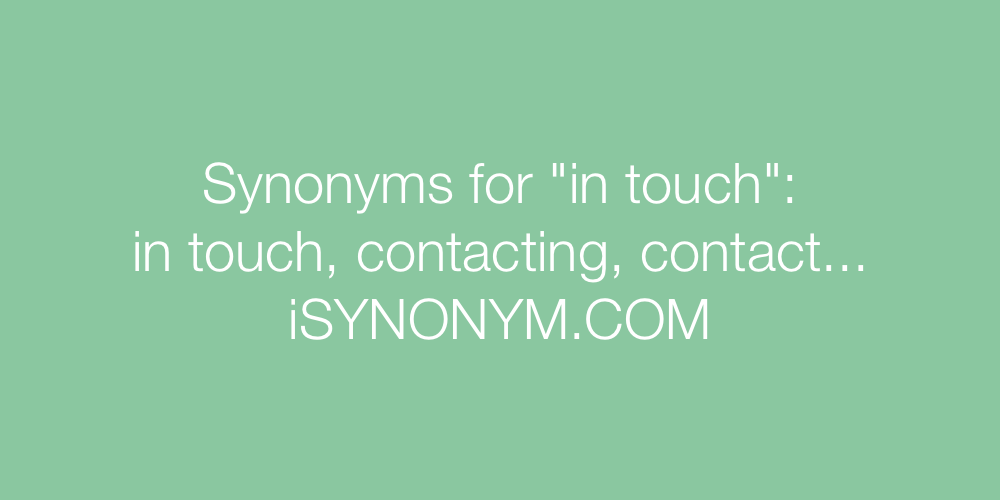 Synonyms in touch