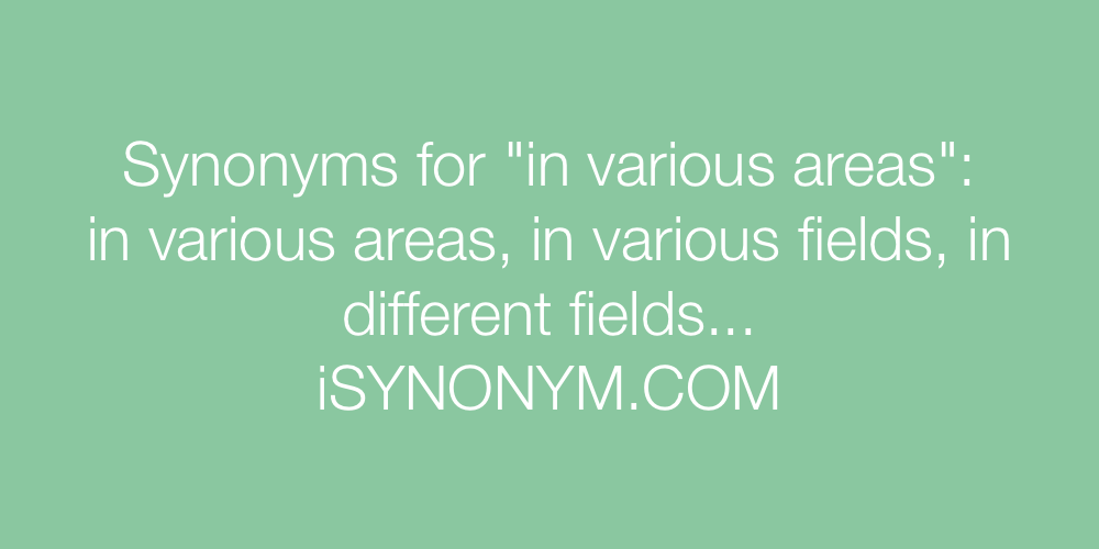 Synonyms in various areas