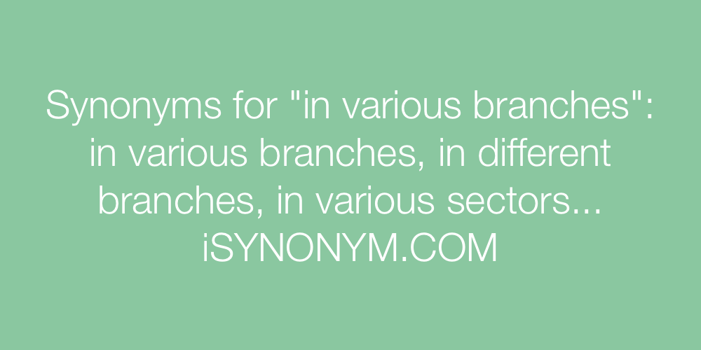 Synonyms in various branches
