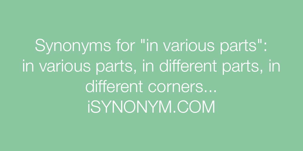 Synonyms in various parts