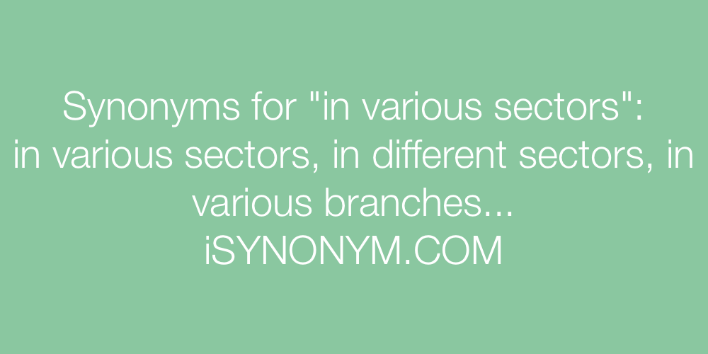 Synonyms in various sectors