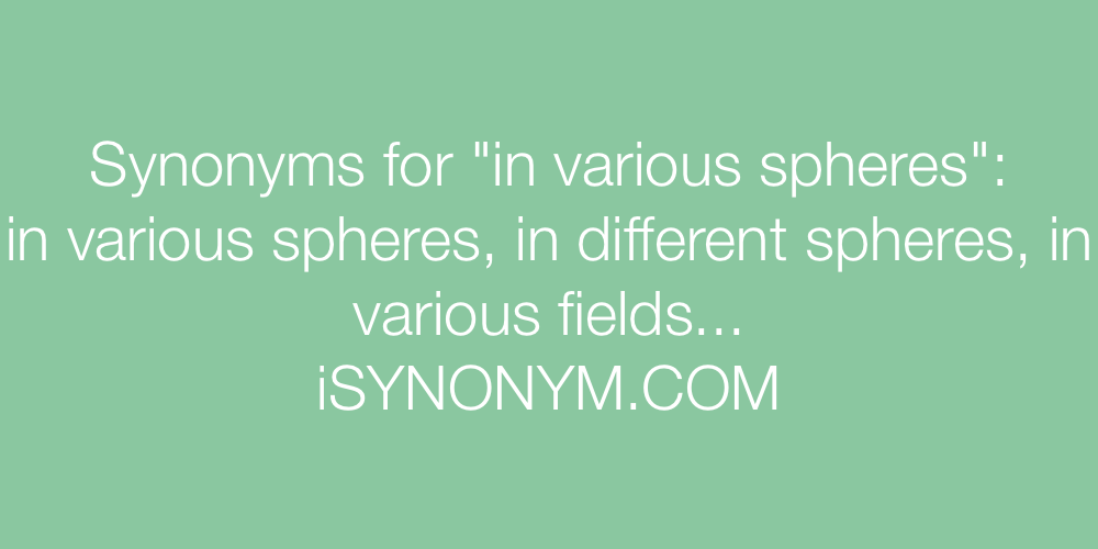 Synonyms in various spheres