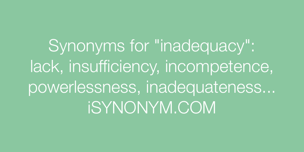 Synonyms inadequacy