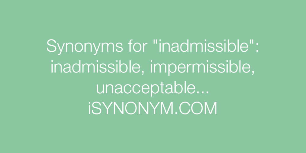 Synonyms inadmissible