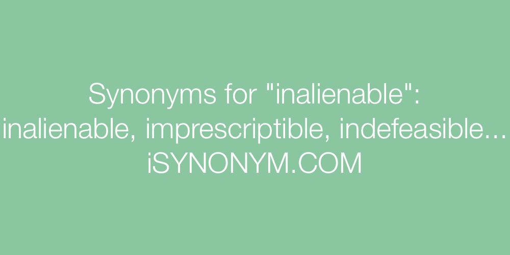 Synonyms inalienable