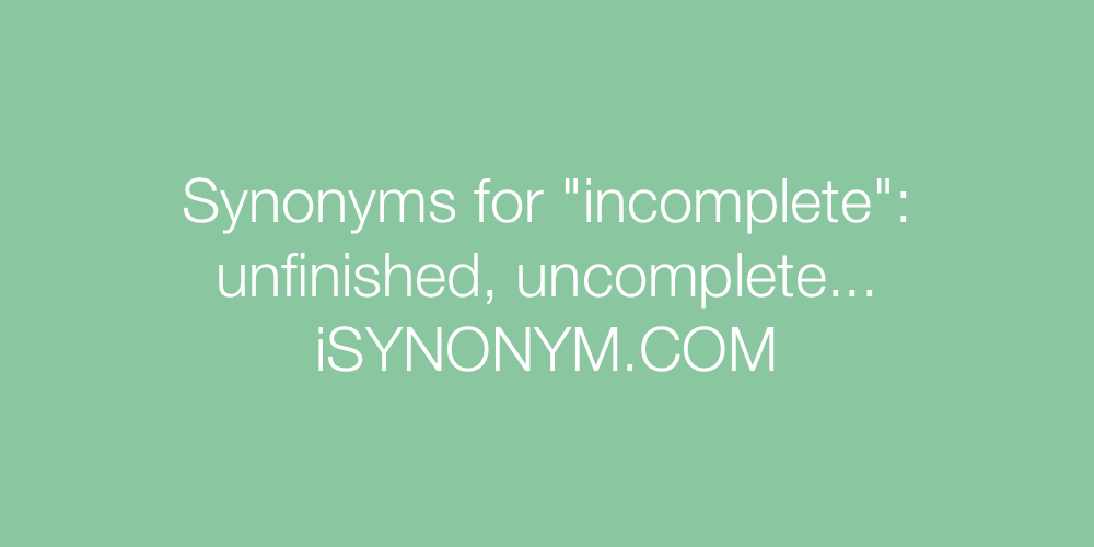 Synonyms incomplete