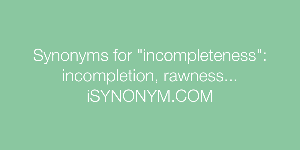 Synonyms incompleteness