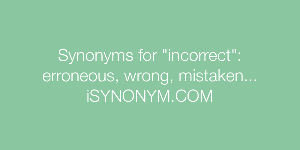 Synonyms incorrect