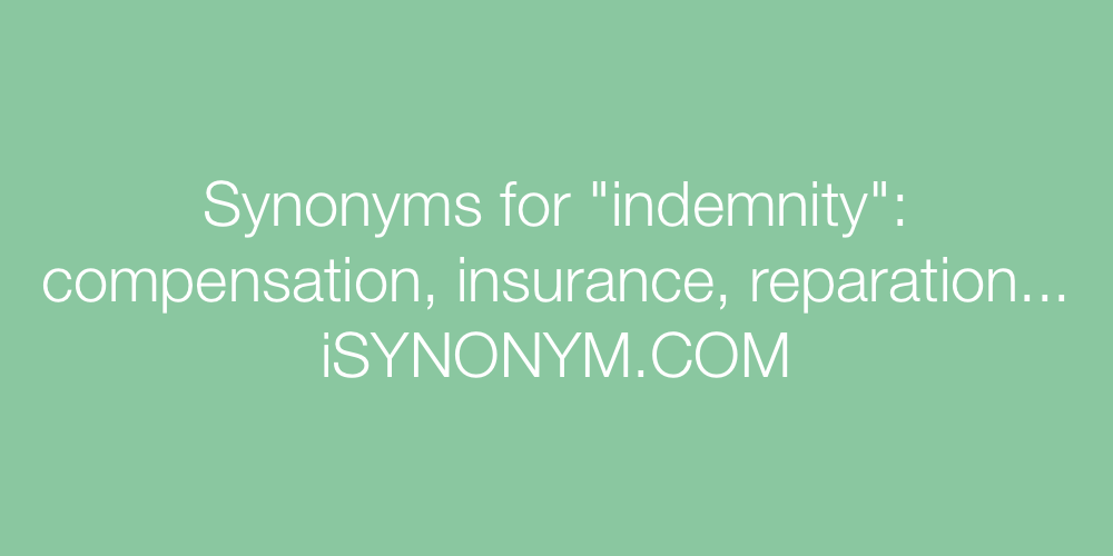 Synonyms indemnity