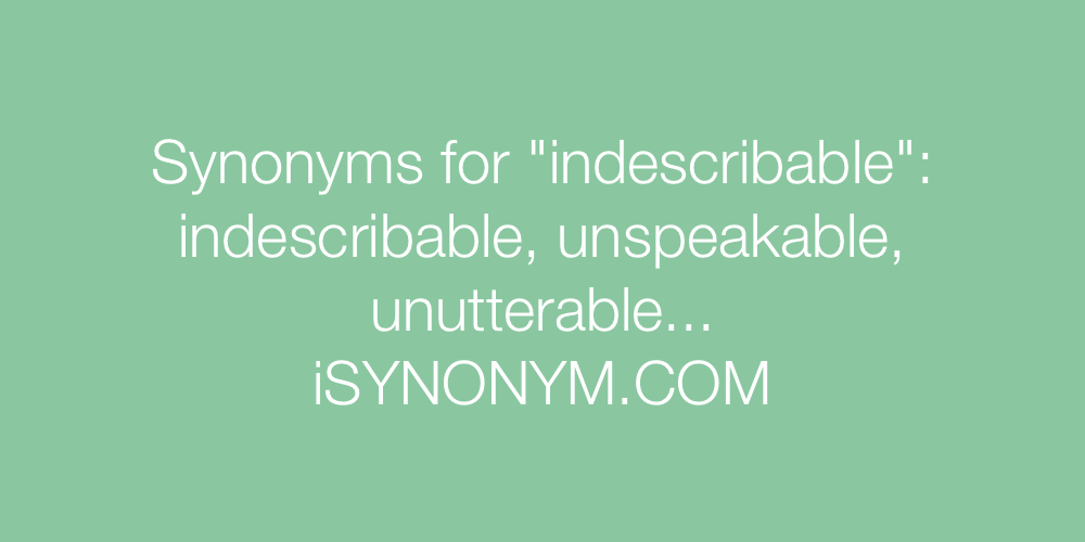 Synonyms indescribable