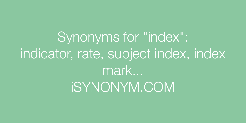Synonyms index