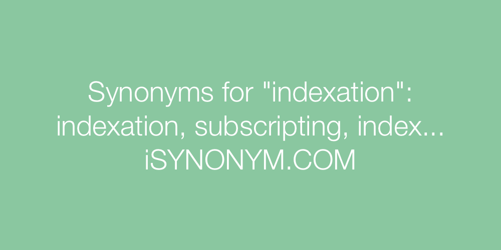 Synonyms indexation