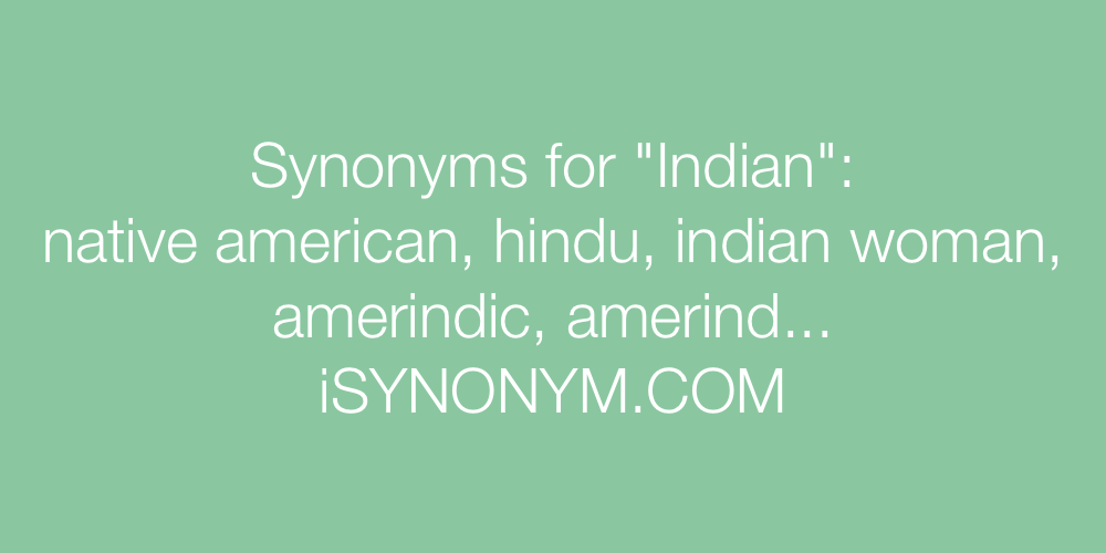 Synonyms Indian