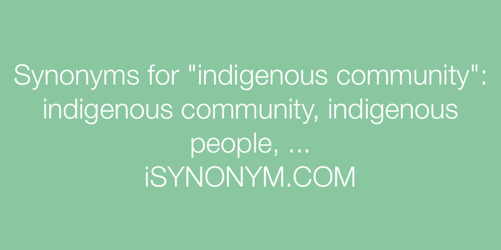 Synonyms indigenous community