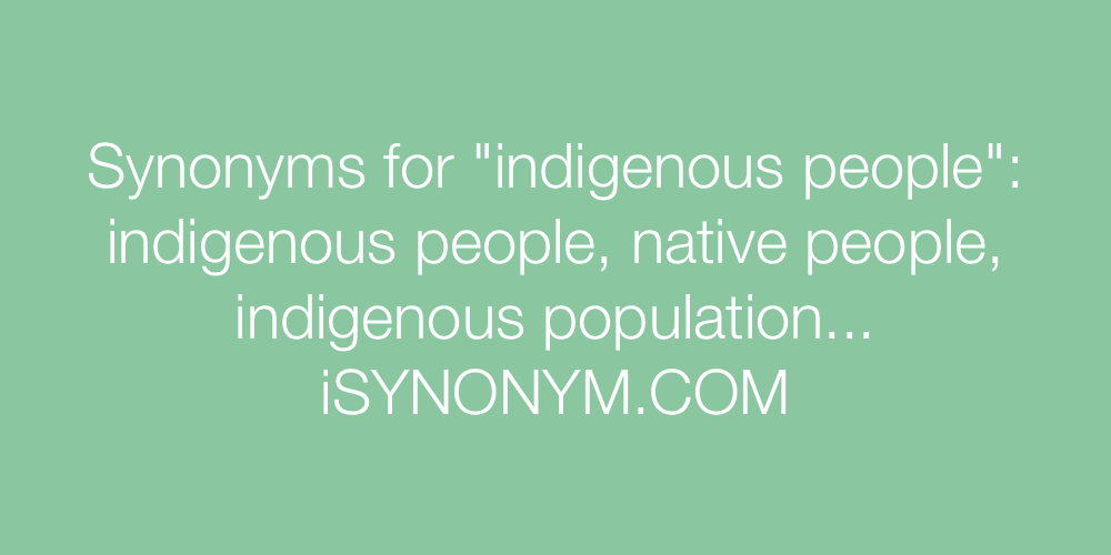 Synonyms indigenous people