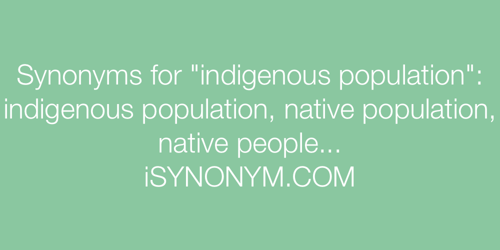 Synonyms indigenous population