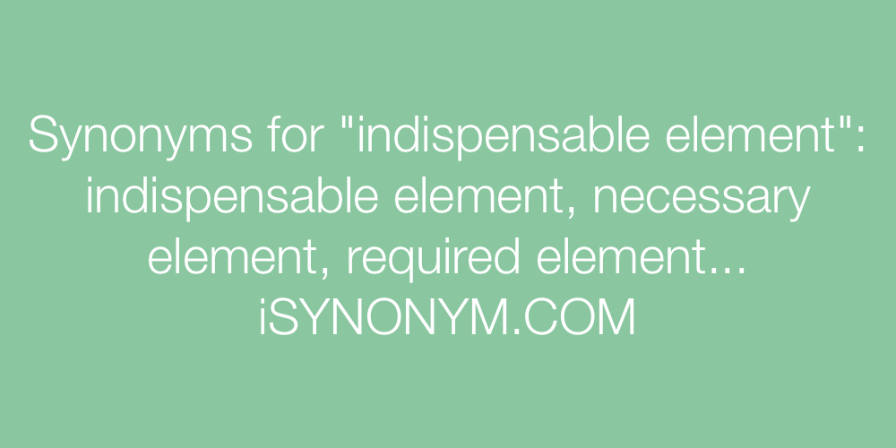 Synonyms indispensable element