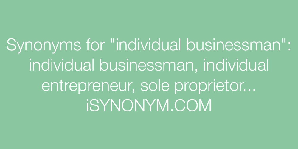 Synonyms individual businessman