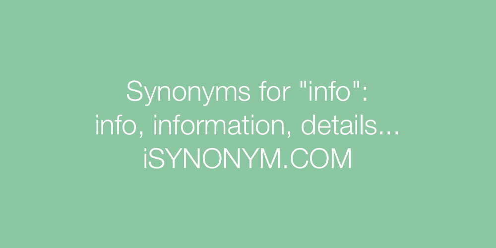 Synonyms info