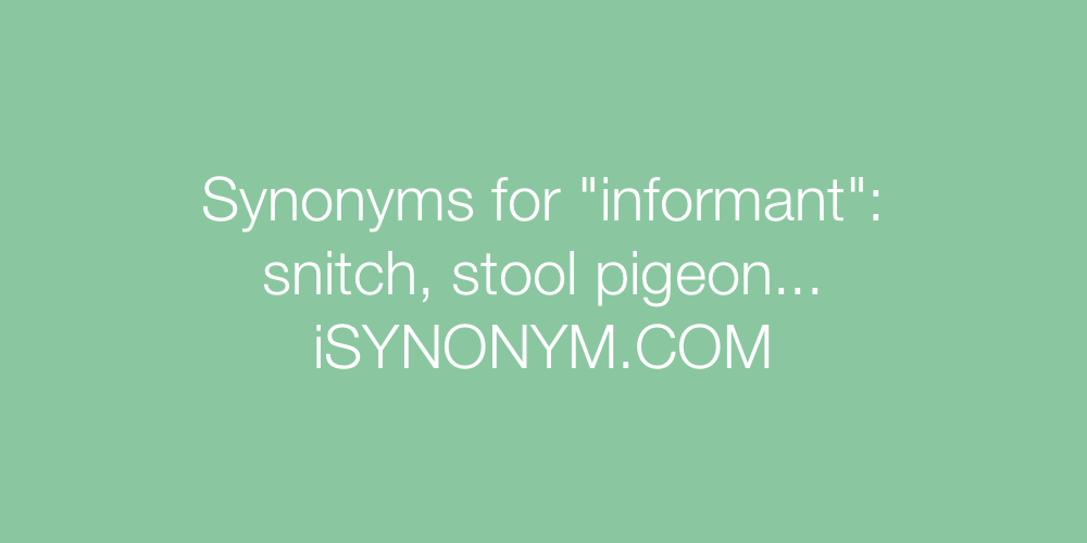 Synonyms informant