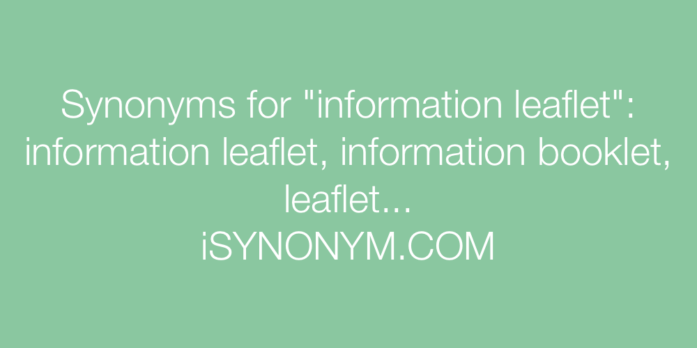 Synonyms information leaflet
