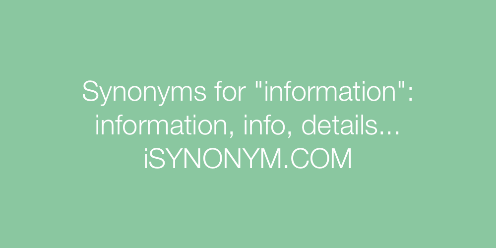 Synonyms information