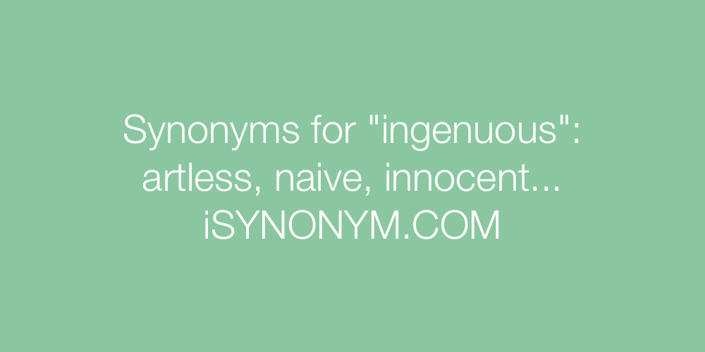 Synonyms ingenuous