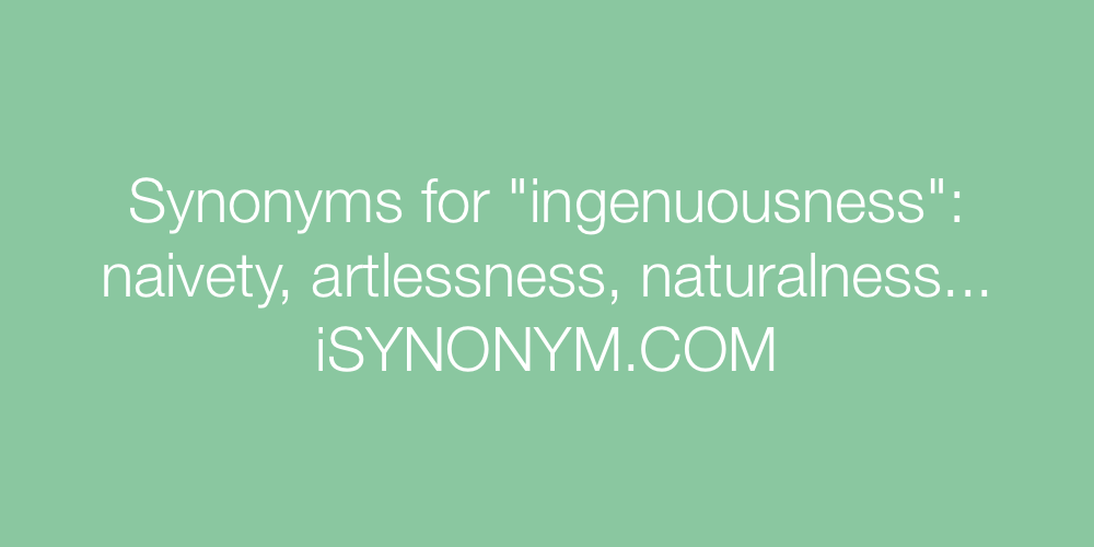 Synonyms ingenuousness