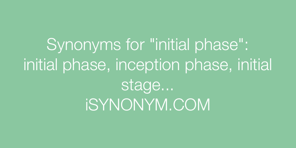 Synonyms initial phase