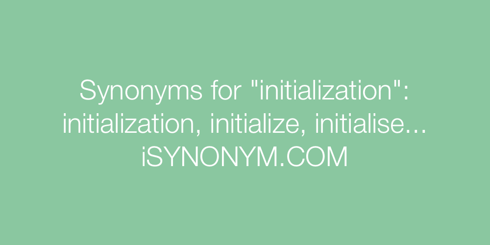 Synonyms initialization