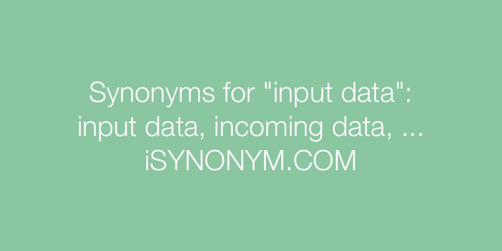Synonyms input data