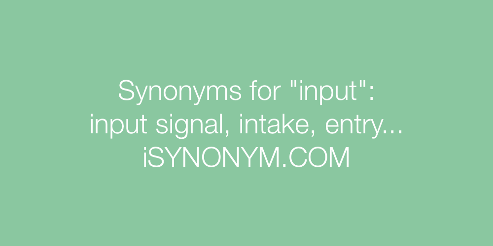 Synonyms input