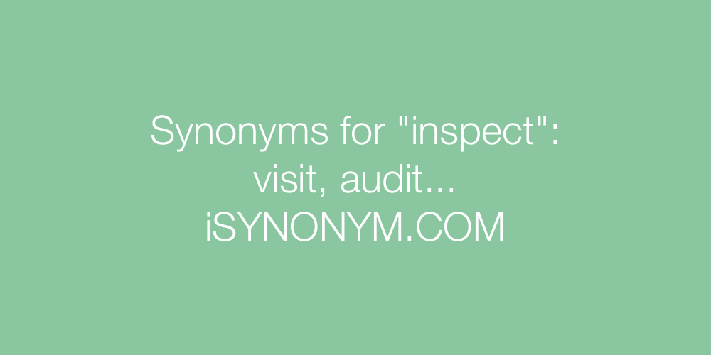 Synonyms inspect