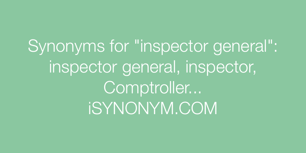 Synonyms inspector general