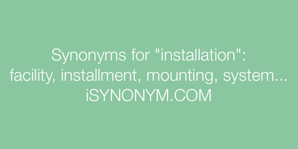 Synonyms installation