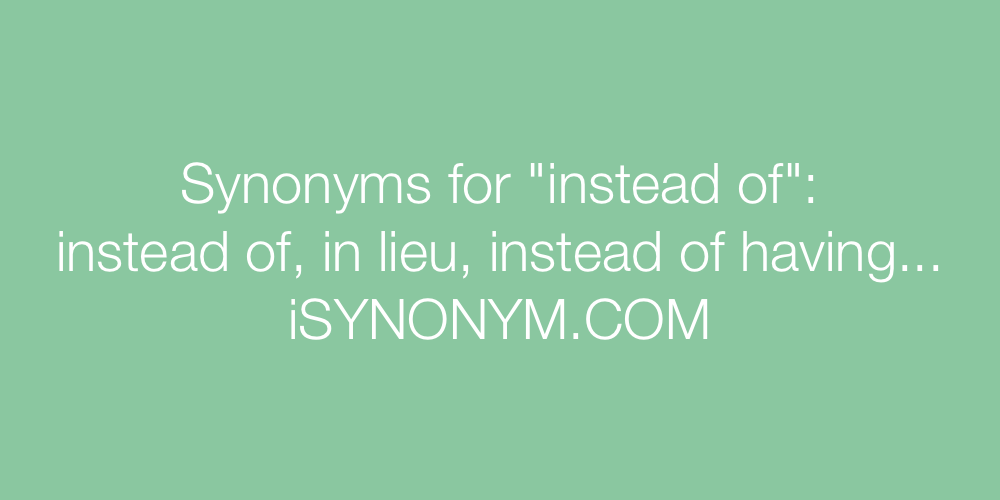 Synonyms instead of