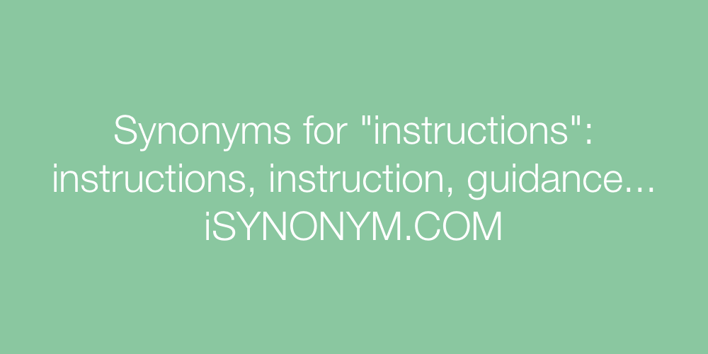 Synonyms instructions
