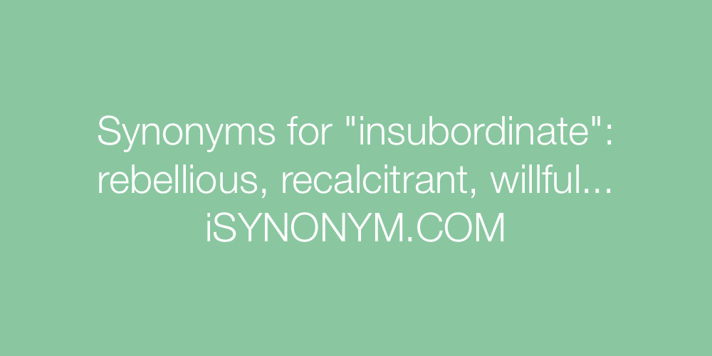 Synonyms insubordinate