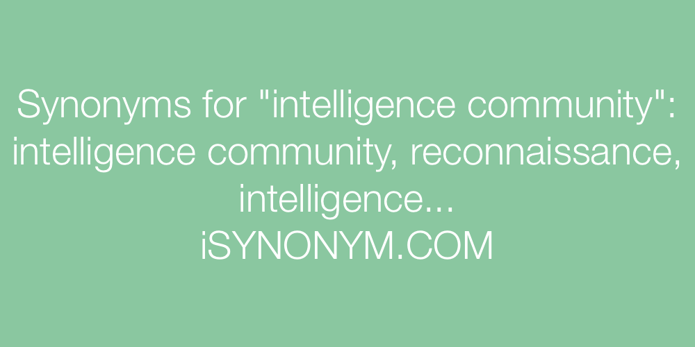 Synonyms intelligence community