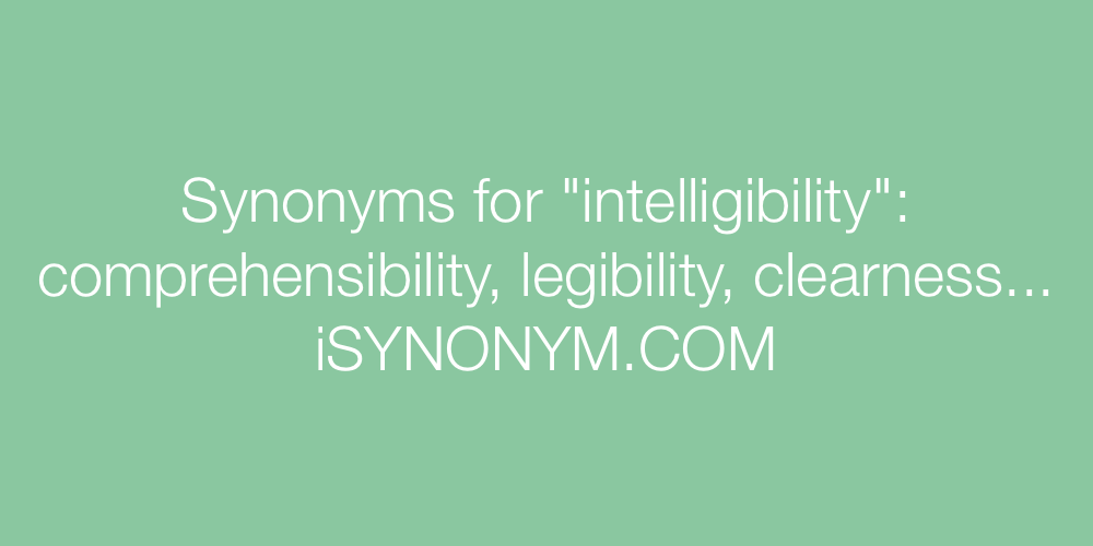 Synonyms intelligibility