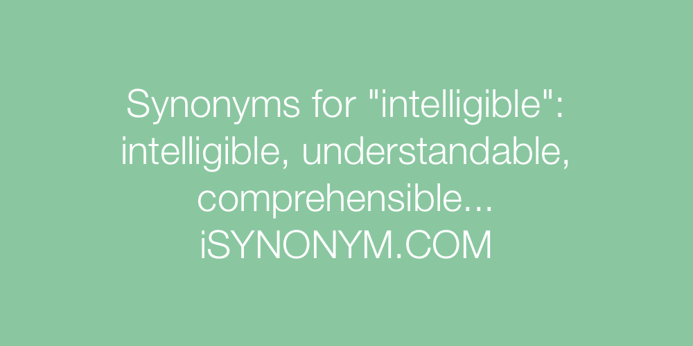 Synonyms intelligible