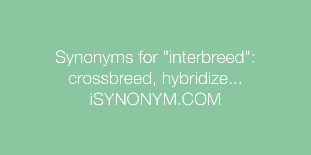 Synonyms interbreed