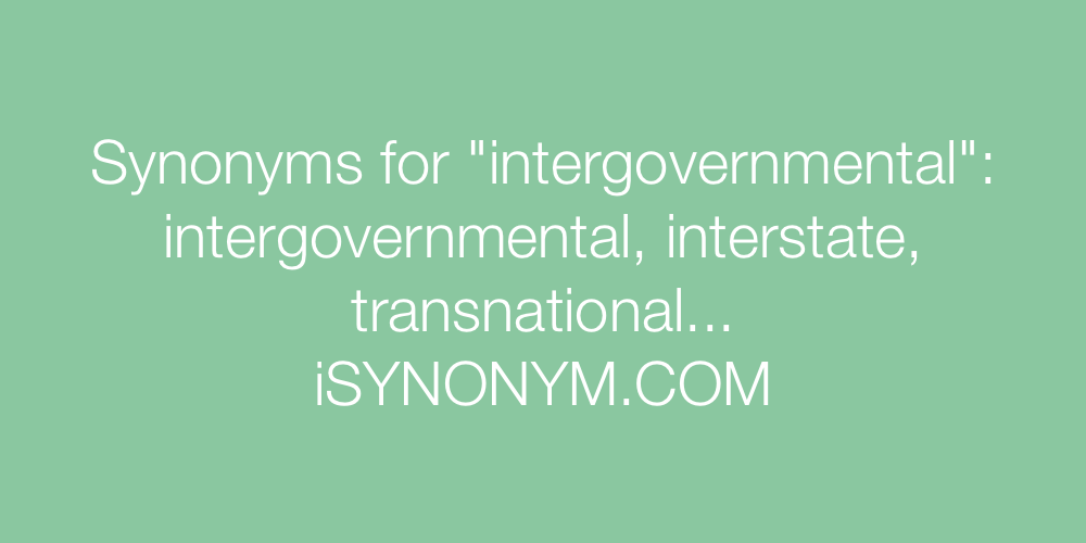 Synonyms intergovernmental