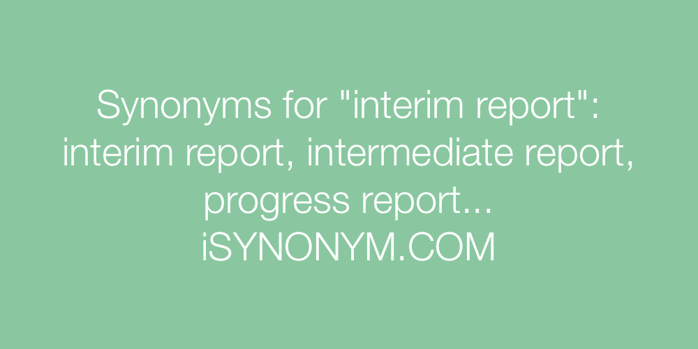 Synonyms interim report