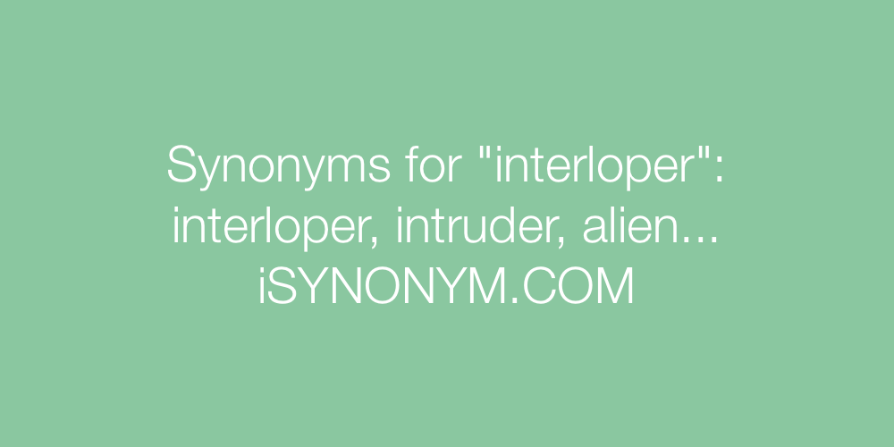 Synonyms interloper