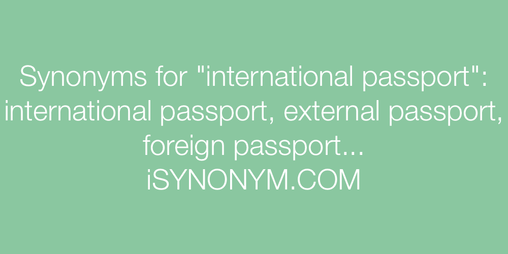 Synonyms international passport