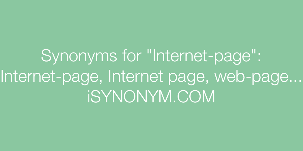 Synonyms Internet-page