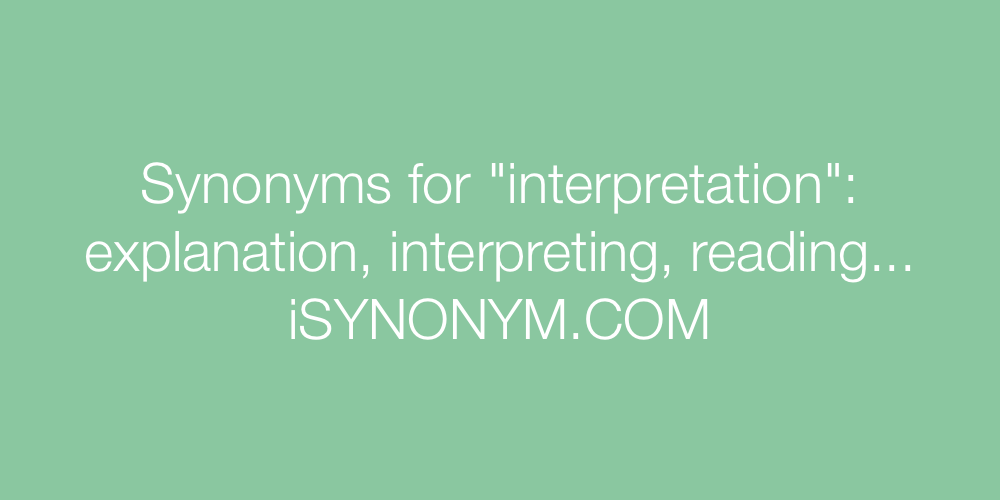 Synonyms interpretation